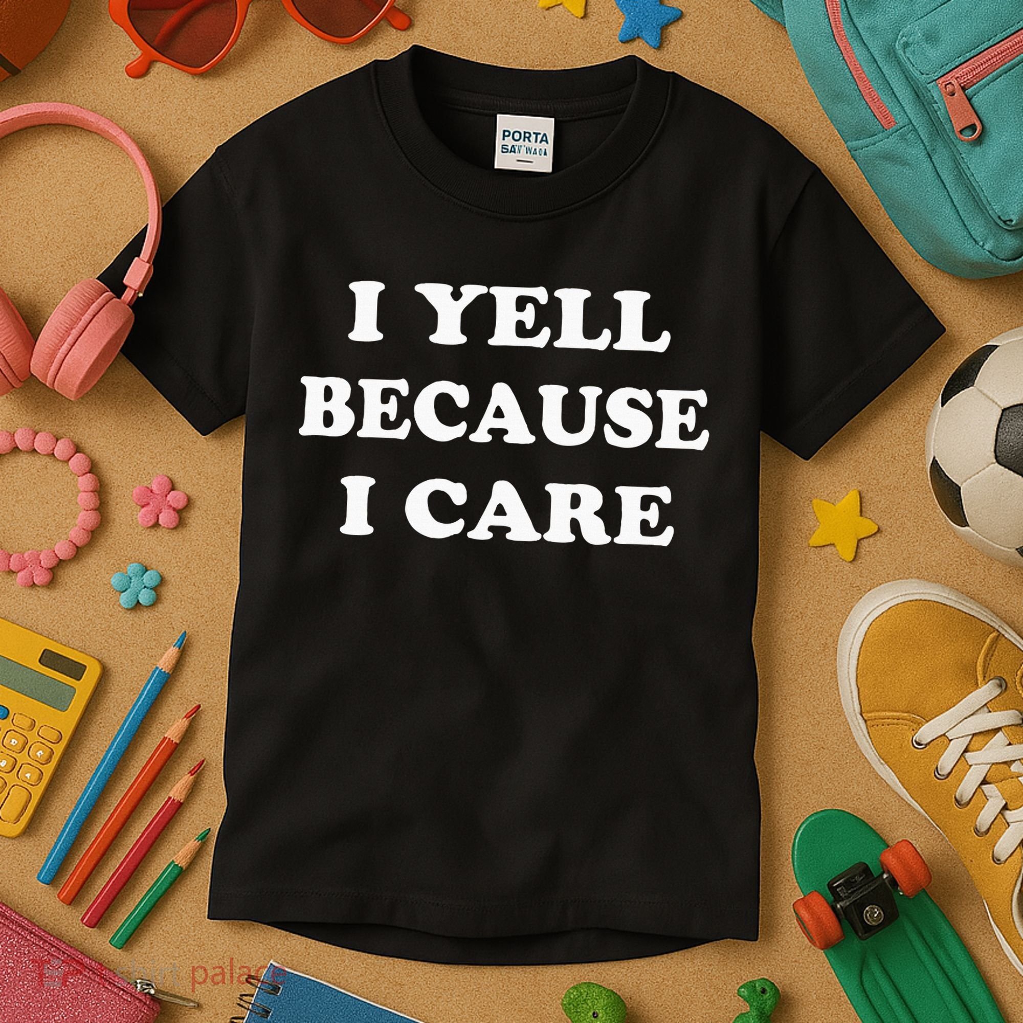 I Yell Because I Care Kids T-Shirt