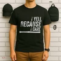 I Yell Because I Care Baseball Softball Dad Mom T-Shirt thumb 6