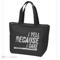 I Yell Because I Care Baseball Softball Dad Mom Tote Bag thumb 3