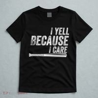 I Yell Because I Care Funny Baseball Softball Dad T-Shirt thumb 5