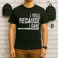 I Yell Because I Care Baseball Softball Dad Mom T-Shirt thumb 6