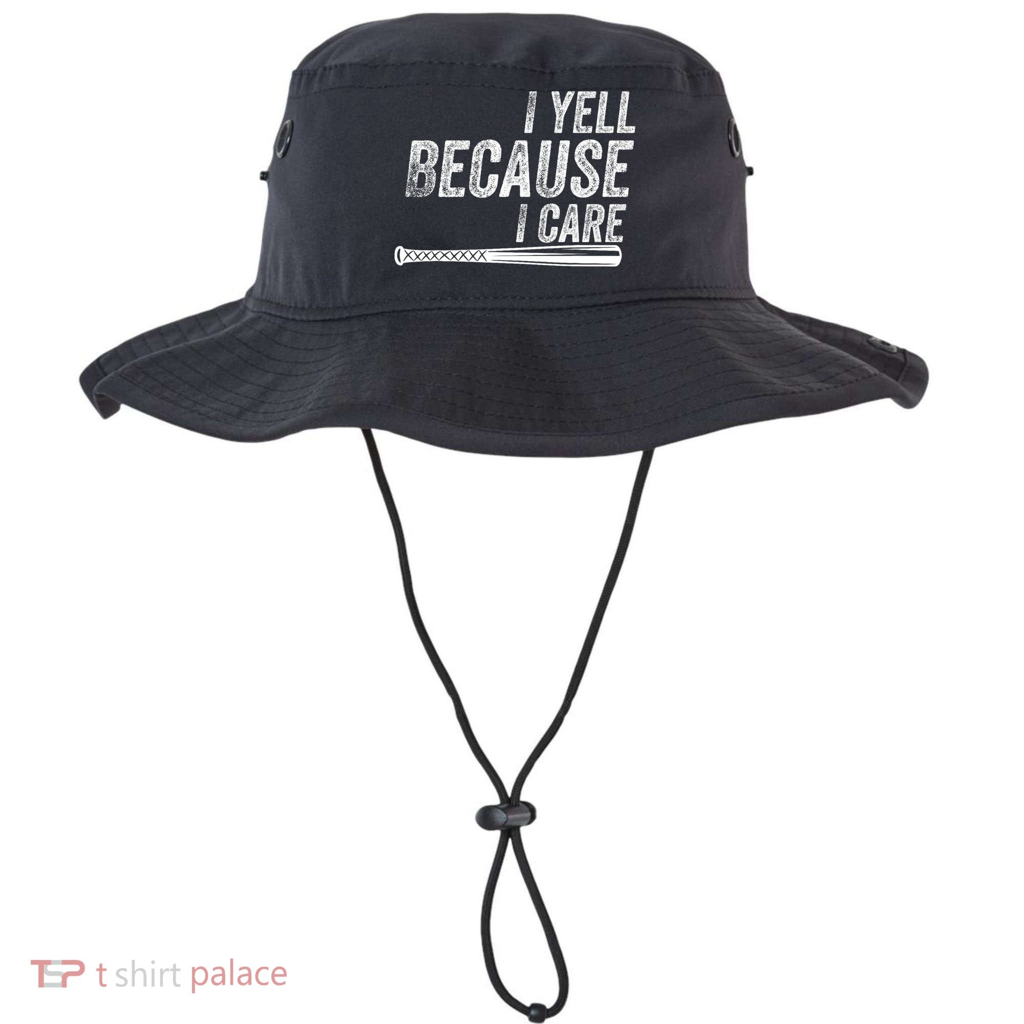 I Yell Because I Care Baseball Softball Dad Mom Bucket Hat