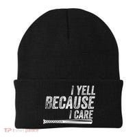 I Yell Because I Care Baseball Softball Dad Mom Beanie thumb 0