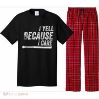 I Yell Because I Care Baseball Softball Dad Mom Pajama Set thumb 0