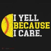 I Yell Because I Care Funny Softball Player Mom Dad Visor thumb 3