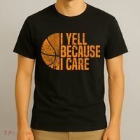 I Yell Because I Care Basketball T-Shirt thumb 3
