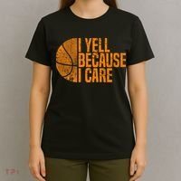 I Yell Because I Care Basketball T-Shirt thumb 4