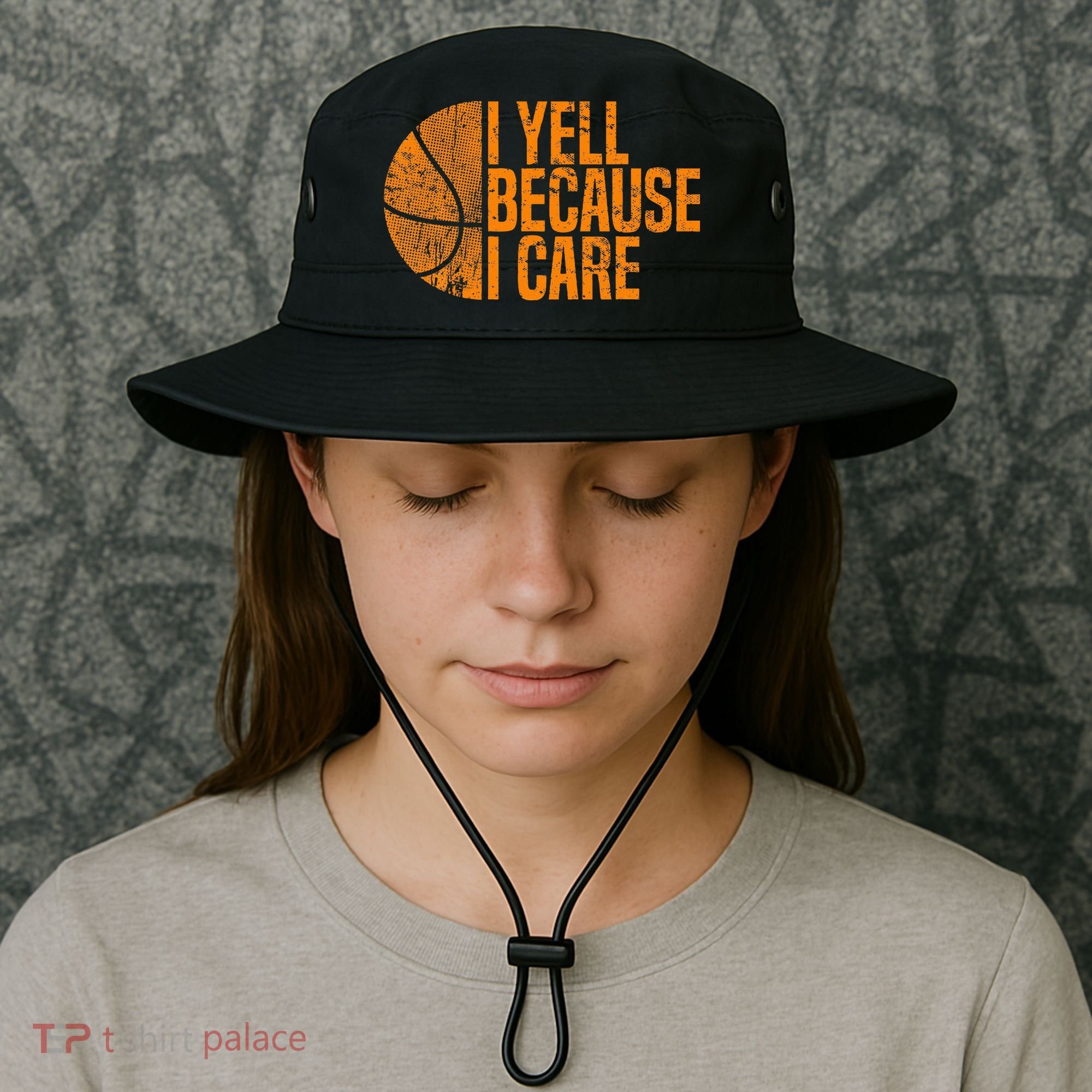 I Yell Because I Care Basketball Bucket Hat
