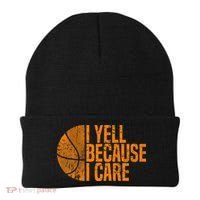 I Yell Because I Care Basketball Beanie thumb 0