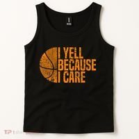 I Yell Because I Care Basketball Tank Top thumb 2