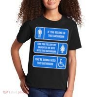 If You Belong In This Bathroom Follow My Daughter Kids T-Shirt thumb 2