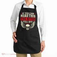 If You Can Read This The Bitch Fell Off Biker Back Print Apron thumb 2