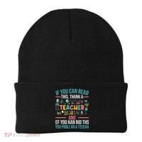 If You Can Read This Thank A Teacher Funny Teacher Beanie thumb 0