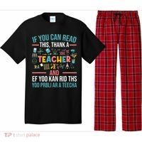If You Can Read This Thank A Teacher Funny Teacher Pajama Set thumb 0