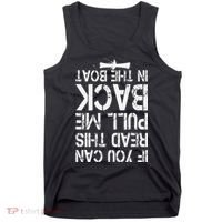 If You Can Read This Pull Me Back In The Boat Funny Fishing Tank Top thumb 0