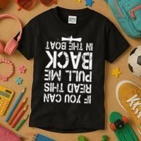If You Can Read This Pull Me Back In The Boat Funny Fishing Kids T-Shirt thumb 3