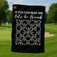 If You Can Read This Lets Be Friends Crochet Golf Towel thumb 1