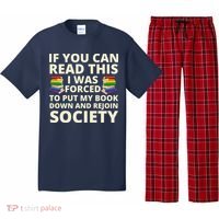 If You Can Read The I Was Forced To Put My Book Down And Rejoin Society Pajama Set thumb 0