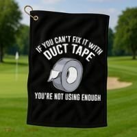 If You Can't Fix It With Duct Tape Funny Gift Golf Towel thumb 1