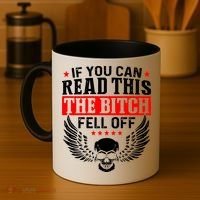 If You Can Read This The Bitch Fell Off Biker Coffee Mug thumb 4