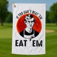 If You Can Beat Em Eat Em Jeffrey Dahmer Golf Towel thumb 1