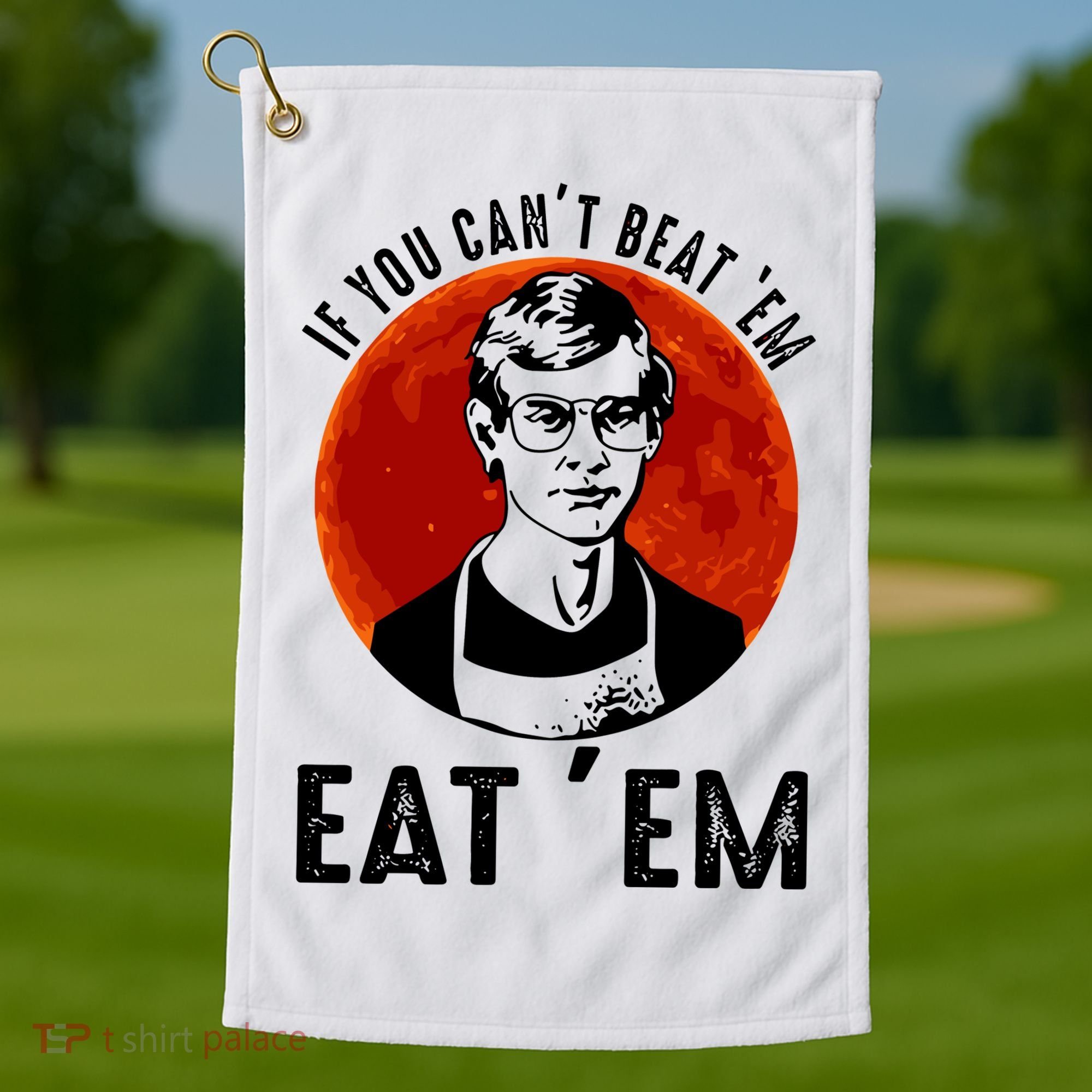 If You Can Beat Em Eat Em Jeffrey Dahmer Golf Towel