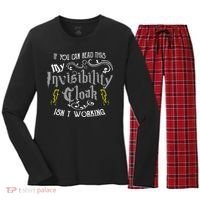 If You Can Read This My Invisibility Cloak Isn't Working Fun Women's Long Sleeve Flannel Pajama Set  thumb 0