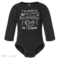 If You Can Read This My Invisibility Cloak Isn't Working Fun Baby Long Sleeve Bodysuit thumb 0