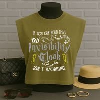 If You Can Read This My Invisibility Cloak Isn't Working Fun Garment-Dyed Women's Muscle Tee thumb 3