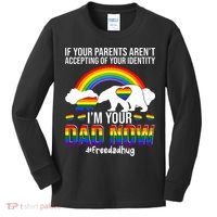 Im Your Dad Now Free Dad Hug LGBT Supporter LGBT Bear Lover Kids Long Sleeve Shirt thumb 0