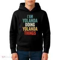 IM Yolanda Doing Yolanda Things Kids Hoodie thumb 4