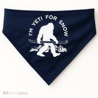 Im Yeti For Snow Funny Mountain Snowman Skiing USA-Made Doggie Bandana thumb 0