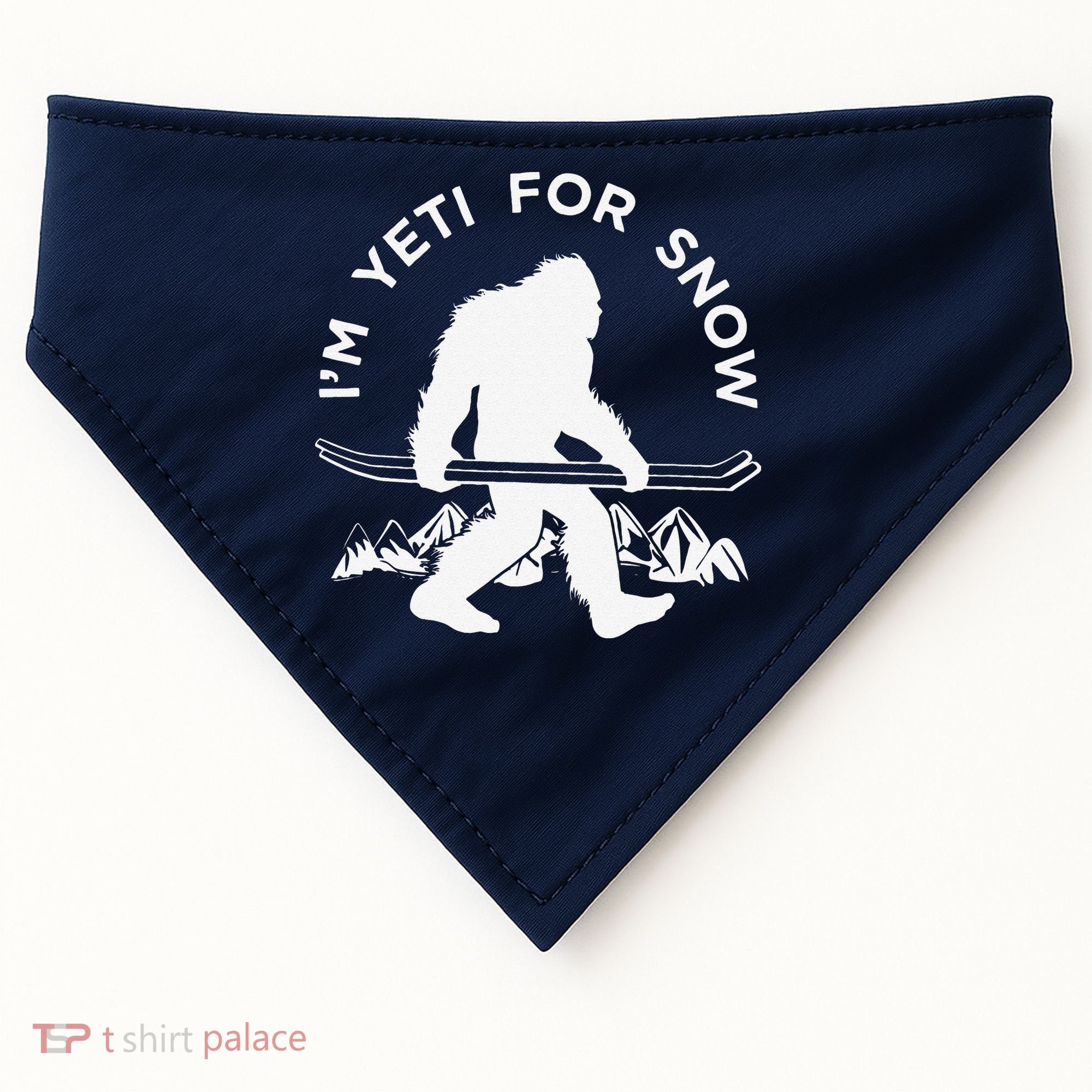 Im Yeti For Snow Funny Mountain Snowman Skiing USA-Made Doggie Bandana