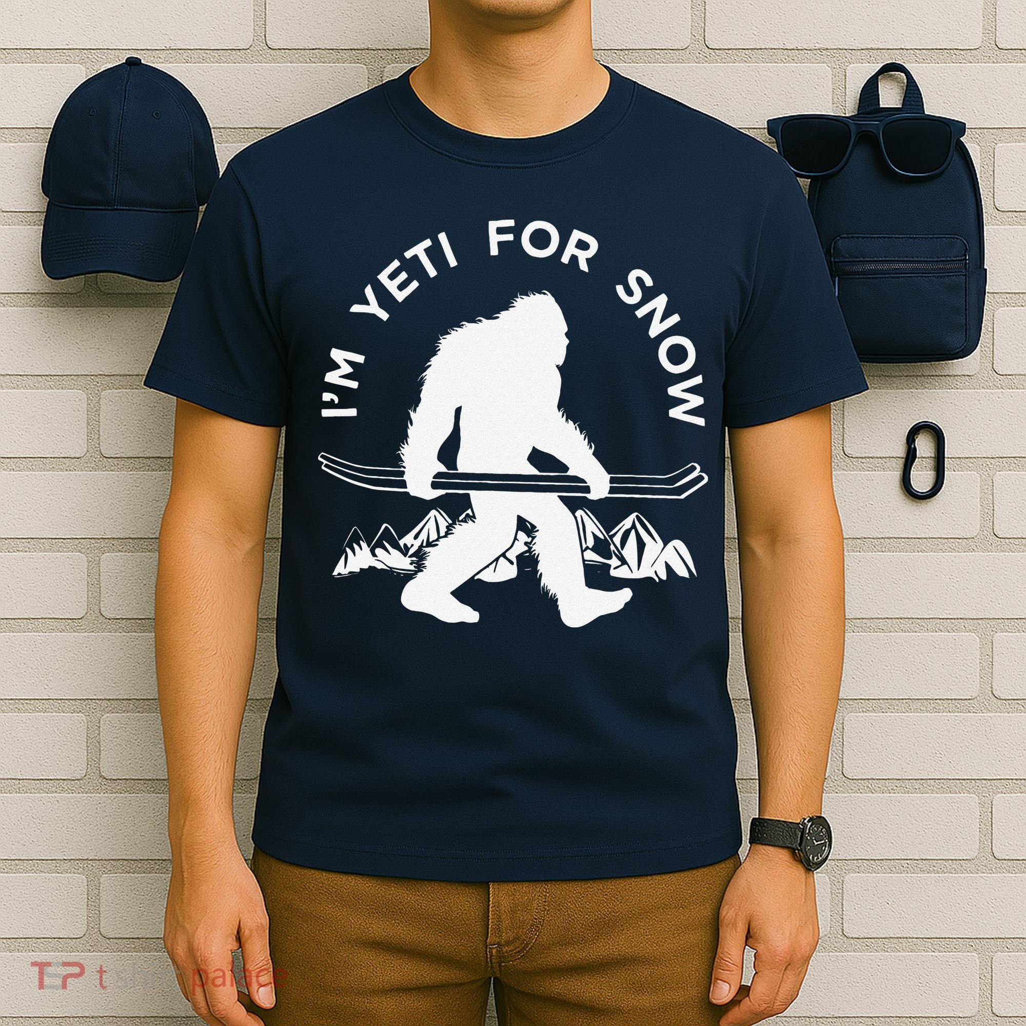 Im Yeti For Snow Funny Mountain Snowman Skiing T-Shirt