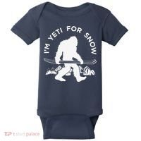 Im Yeti For Snow Funny Mountain Snowman Skiing Baby Bodysuit thumb 0