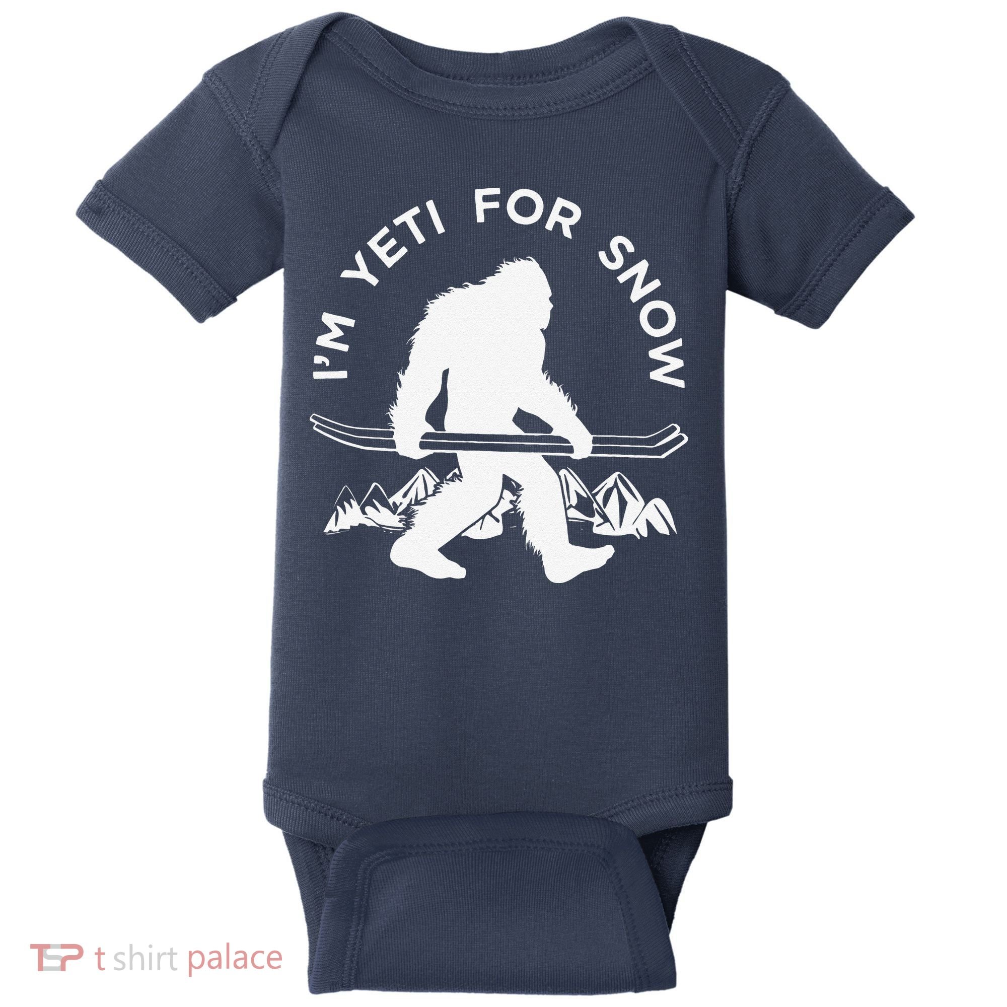 Im Yeti For Snow Funny Mountain Snowman Skiing Baby Bodysuit
