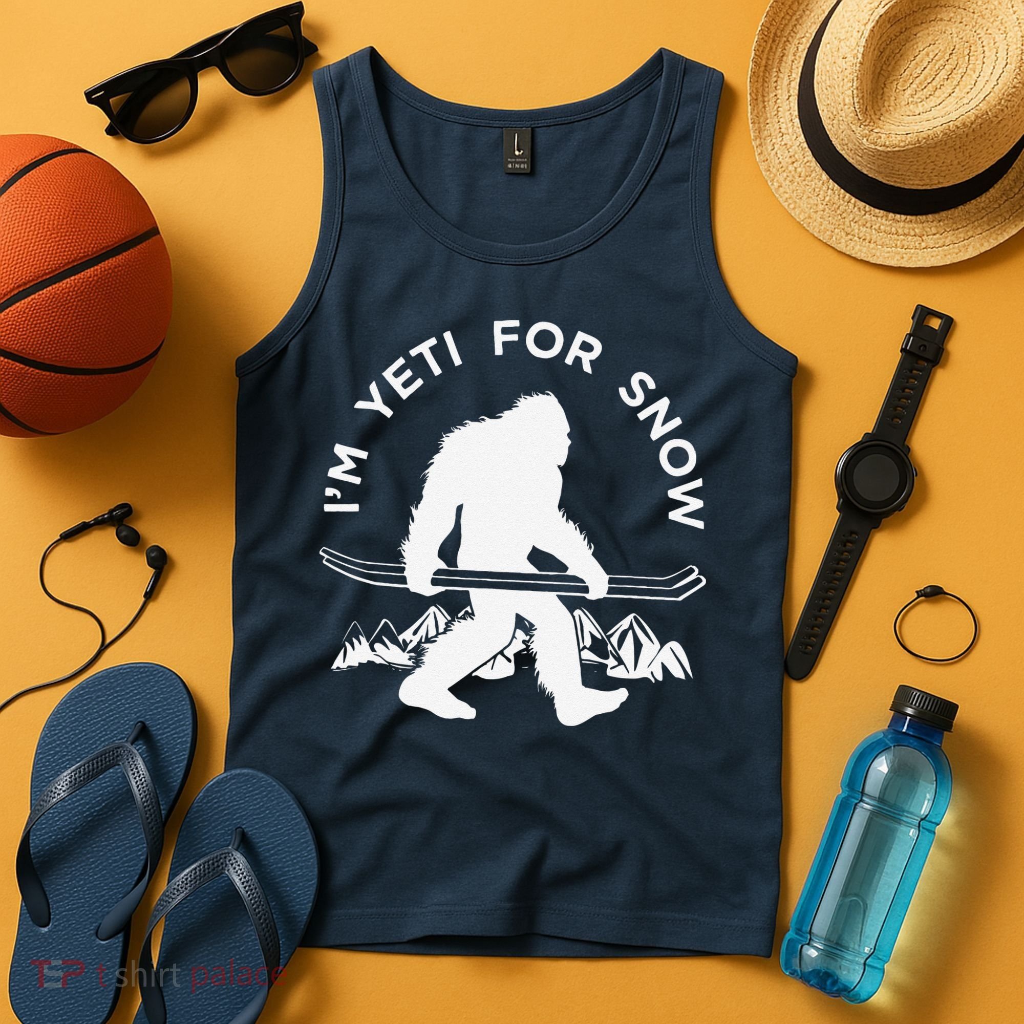 Im Yeti For Snow Funny Mountain Snowman Skiing Tank Top
