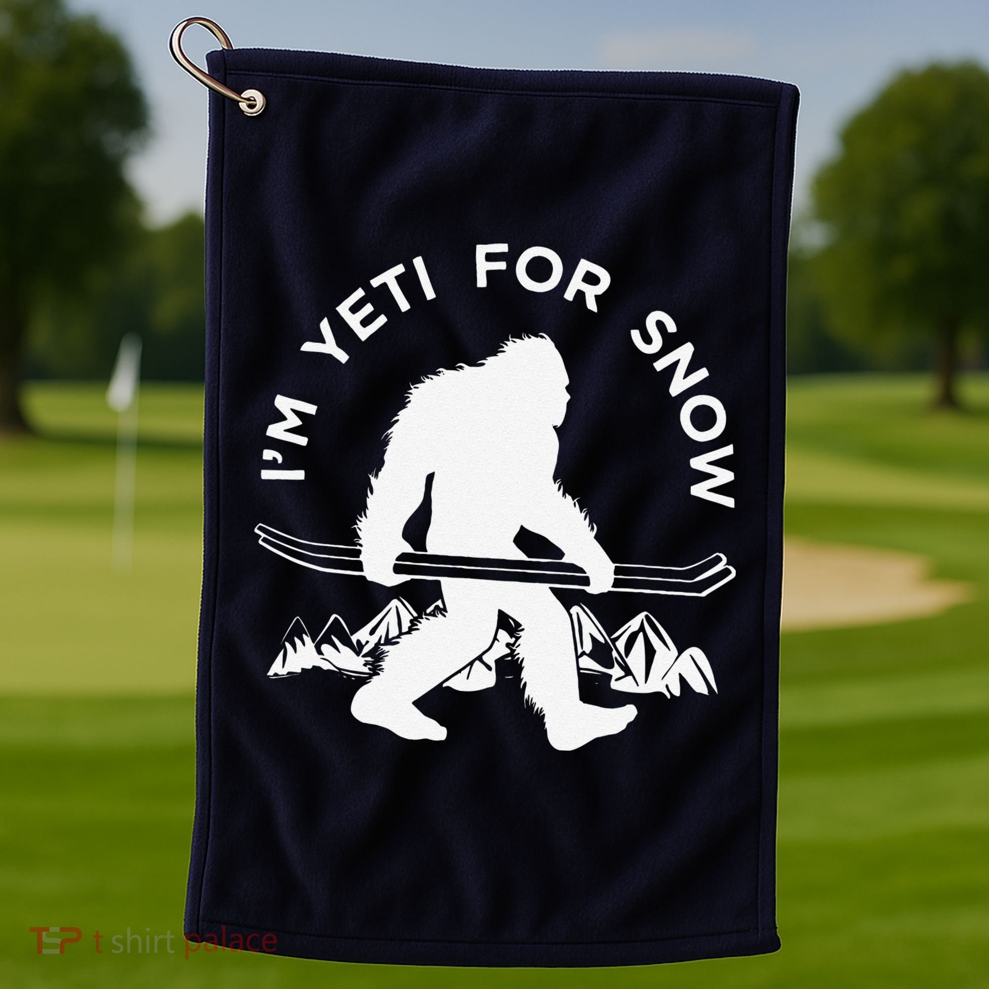 Im Yeti For Snow Funny Mountain Snowman Skiing Golf Towel