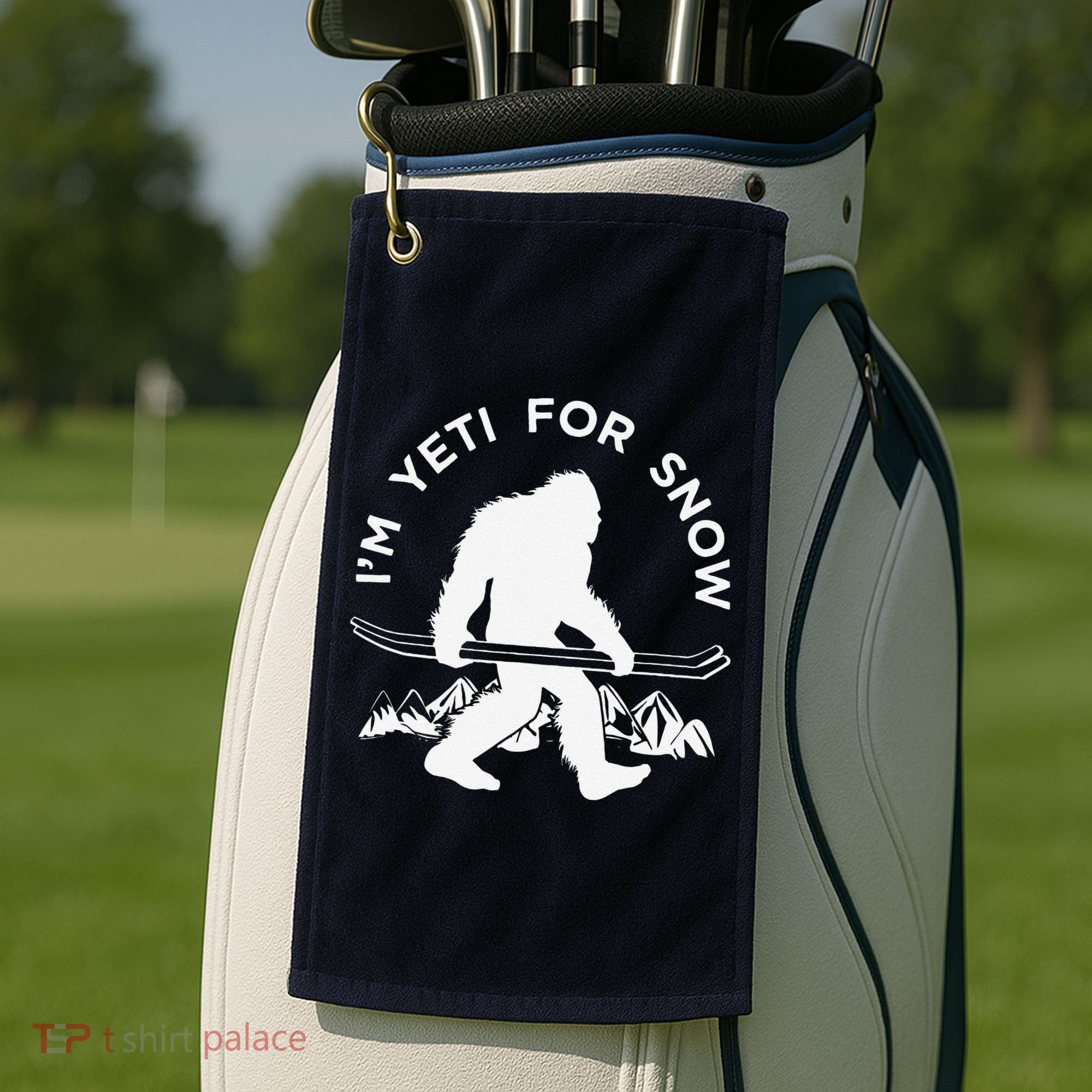 Im Yeti For Snow Funny Mountain Snowman Skiing Golf Towel