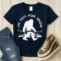 Im Yeti For Snow Funny Mountain Snowman Skiing Women's T-Shirt thumb 3