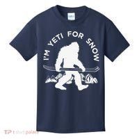 Im Yeti For Snow Funny Mountain Snowman Skiing Kids T-Shirt thumb 0