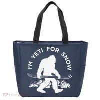 Im Yeti For Snow Funny Mountain Snowman Skiing Tote Bag thumb 0