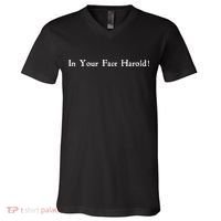 In Your Face Harold! V-Neck T-Shirt thumb 0