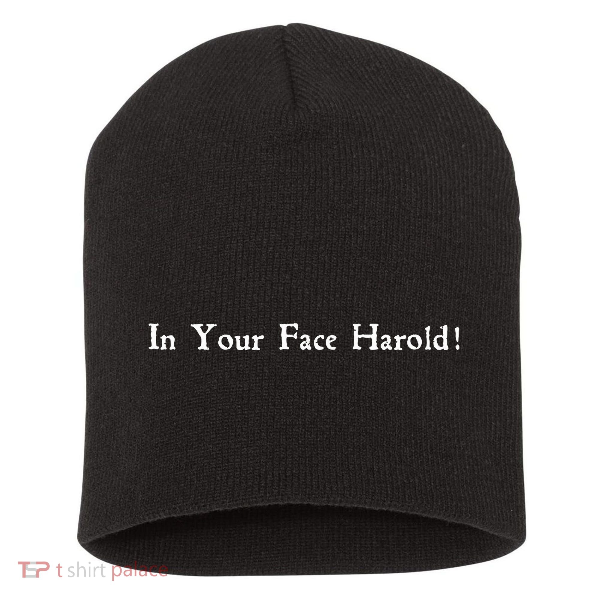 In Your Face Harold! Short Acrylic Beanie