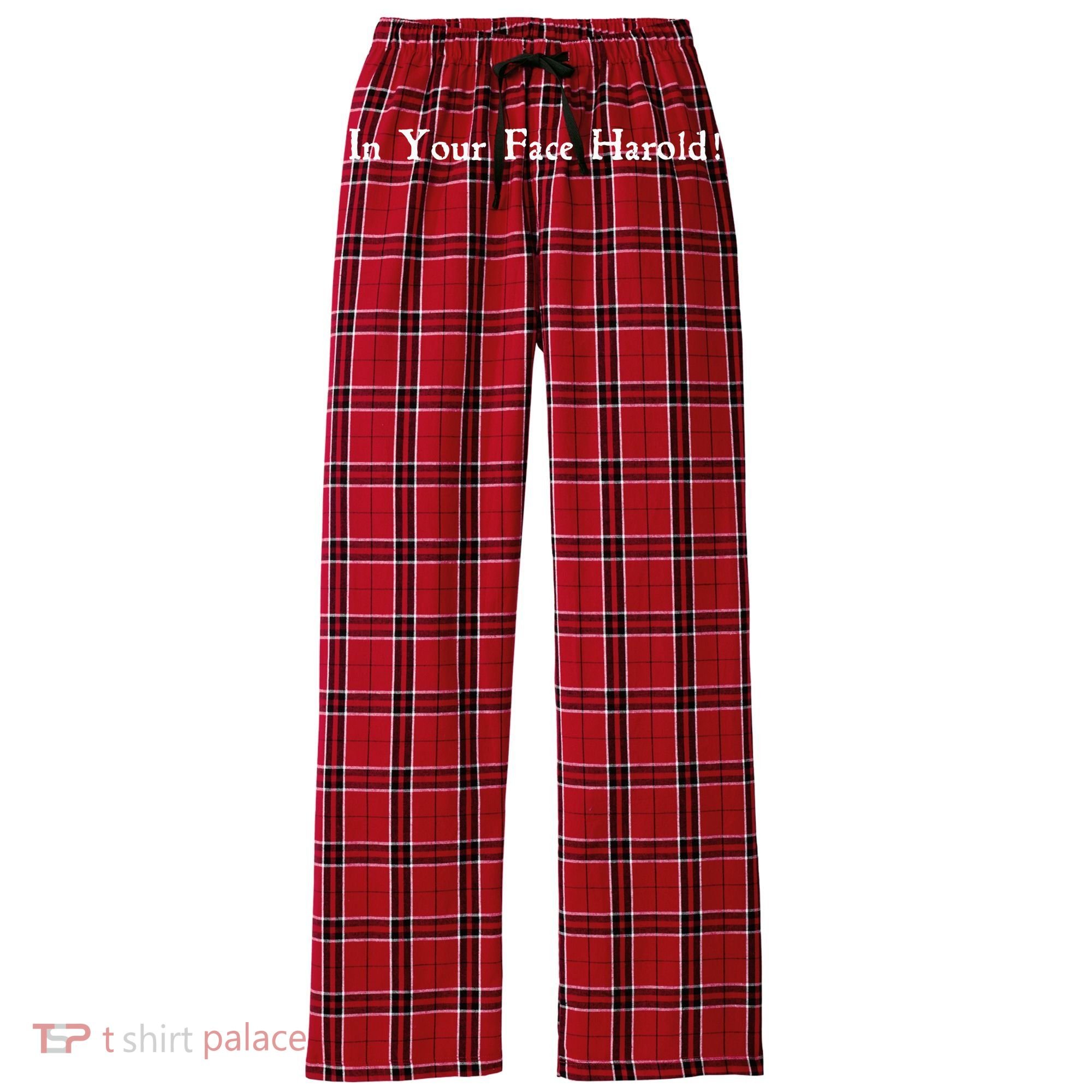 In Your Face Harold! Women's Flannel Plaid Pajama Pants