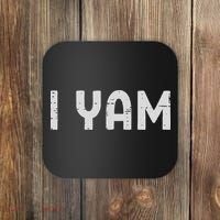I Yam Funny Matching Couples Halloween Thanksgiving Him Her Coaster thumb 0