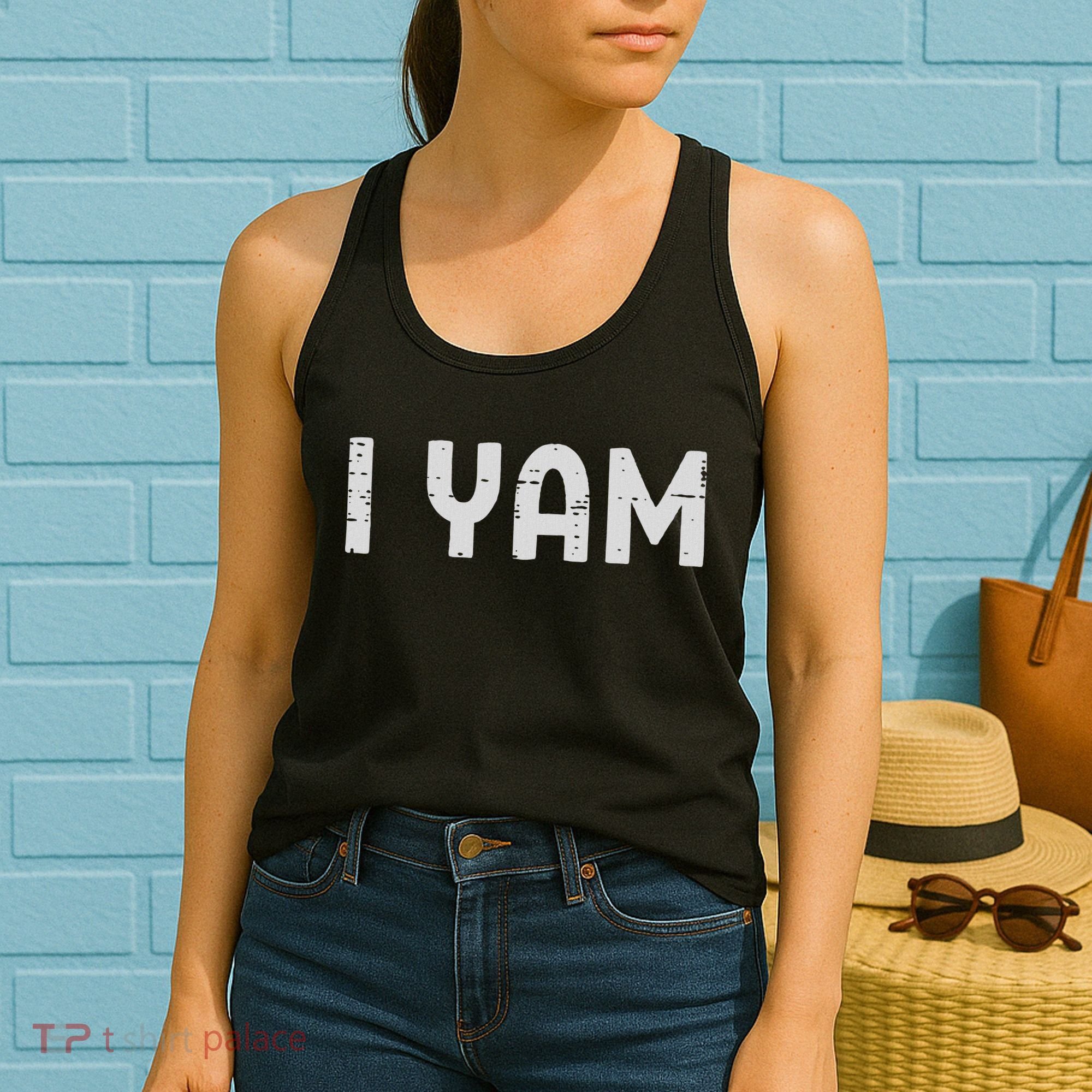 I Yam Funny Matching Couples Halloween Thanksgiving Him Her Women's Tank Top