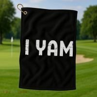 I Yam Funny Matching Couples Halloween Thanksgiving Him Her Golf Towel thumb 1