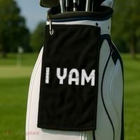 I Yam Funny Matching Couples Halloween Thanksgiving Him Her Golf Towel thumb 2