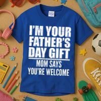  I'm Your Father's Day Gift Mom Says You're Welcome Kids T-Shirt thumb 3
